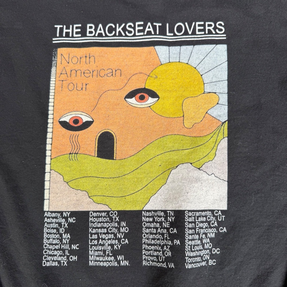 The Backseat Lovers | Tour Crewneck Sweatshirt Indie Rock Black Small Streetwear - Picture 5 of 9